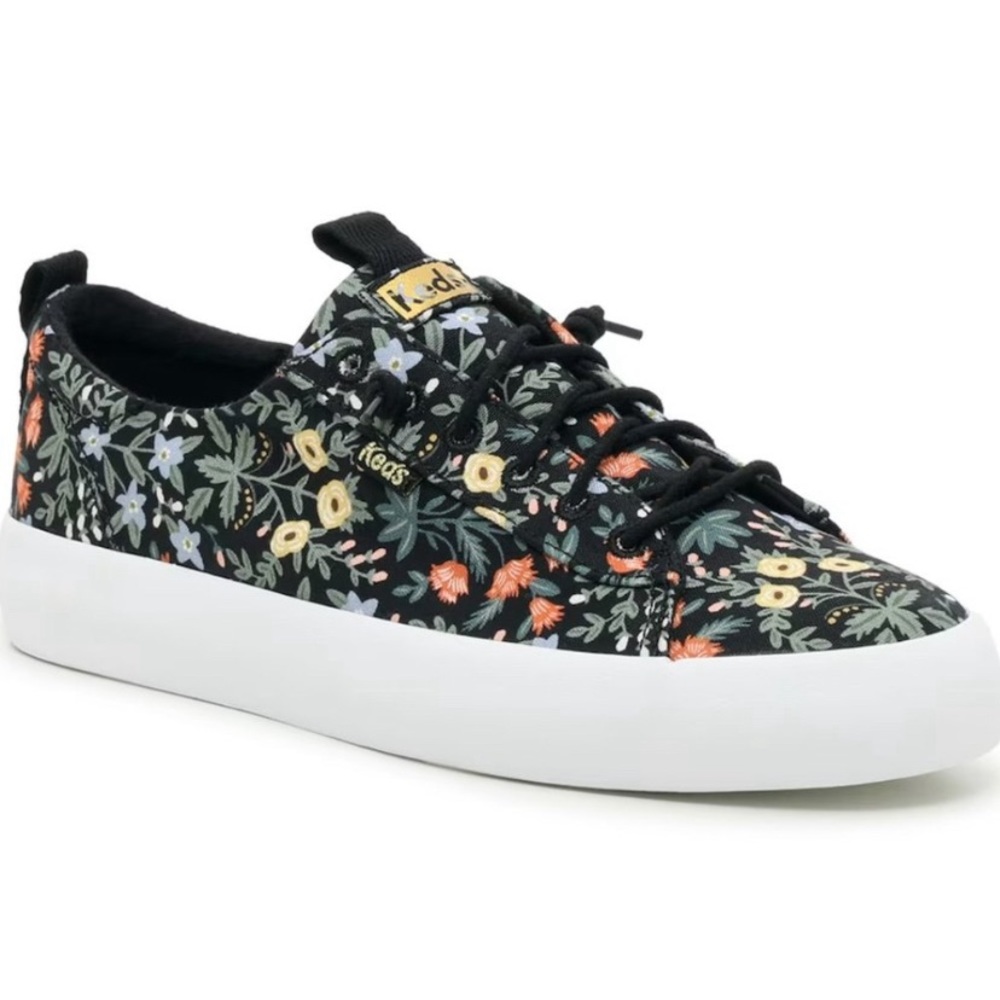 KEDS Kickback Rifle Paper Co. Lottie Sneaker Women's Size US 8 Black Floral